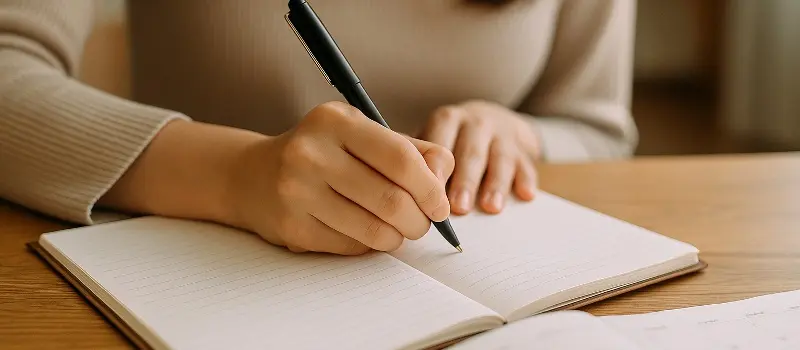 女性ホルモンの周期を記録しているイメージ