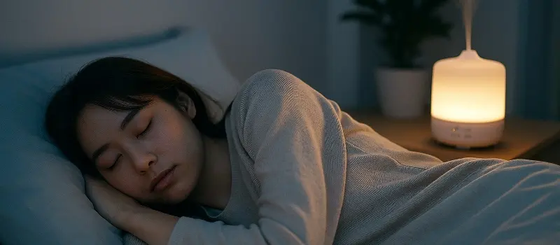 睡眠の質をチェックしてアロマを取り入れた女性
