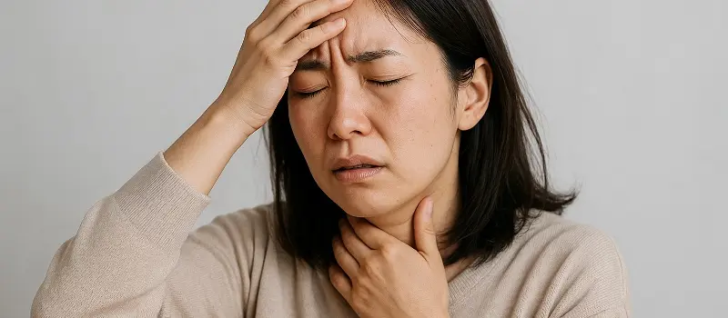 ストレスが原因で免疫力が低下した女性