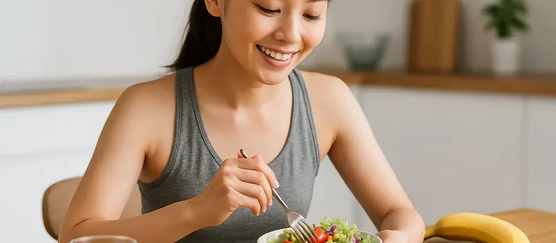 ダイエットのために食生活に気を付ける女性