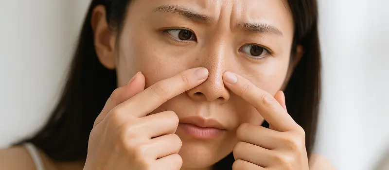鼻の角栓を取りたい女性