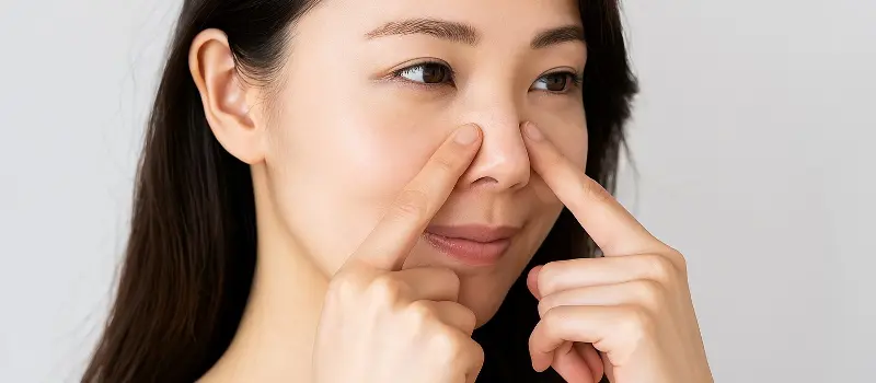 鼻の角栓がとれない女性