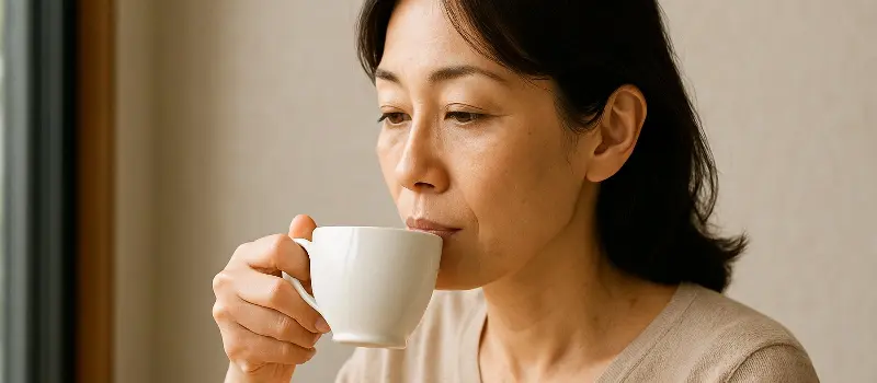 自分軸の生き方で茶と飲む女性