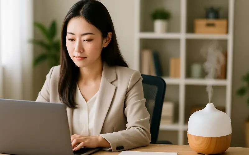 「アロマで集中力アップ？仕事や勉強に役立つ香りの取り入れ方」のアイキャッチ画像