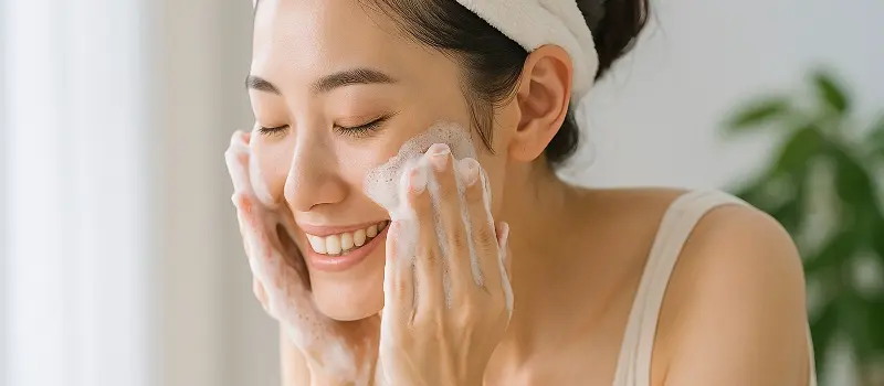 クレンジングをしている女性