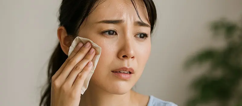 顏の汗を抑える方法を知りたい女性