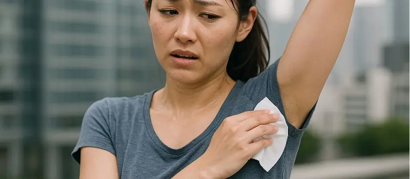 夏の汗の抑える方法を知りたい女性