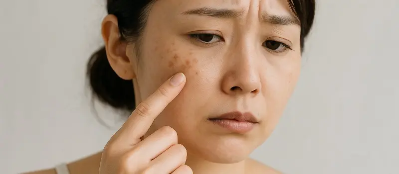シミを気にする女性