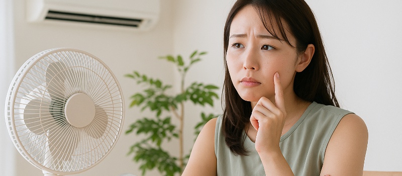 冷房で夏に肌が乾燥する女性