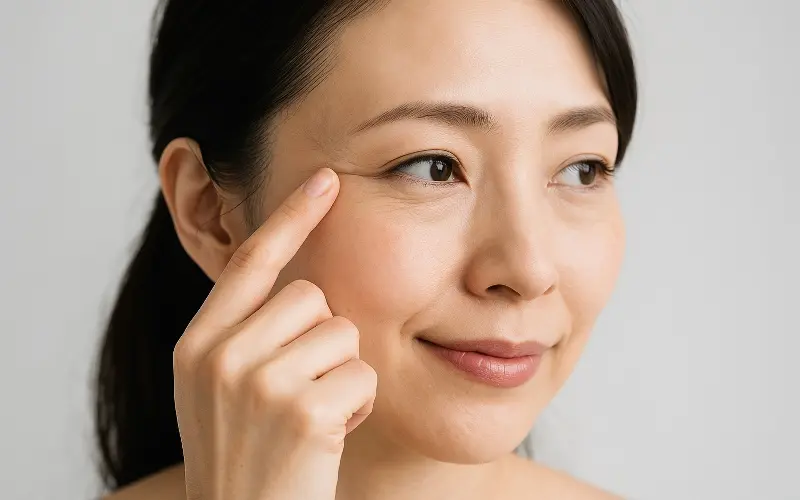 「小じわの原因と対策を知って目尻とおでこのエイジングケアを始めよう」のアイキャッチ画像