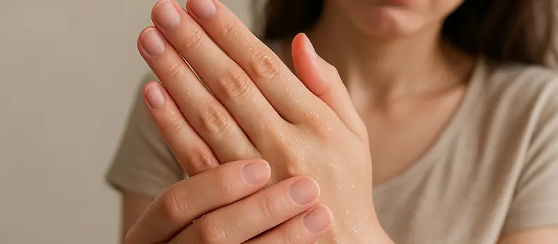 手汗が多いのを気にしている女性