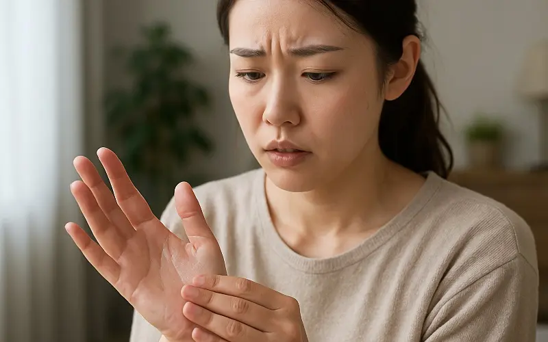 「手汗と足汗を抑える方法の完全ガイド｜原因と対策をタイプ別に解説」のアイキャッチ画像