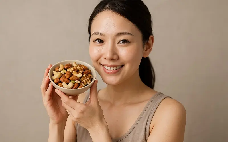 「ナッツが持つ肌荒れや美容への効果とおすすめの食べ方を徹底解説」のアイキャッチ画像