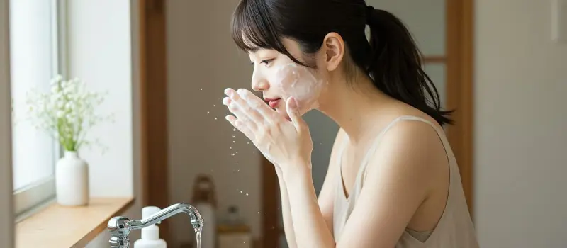 クレンジングをする女性