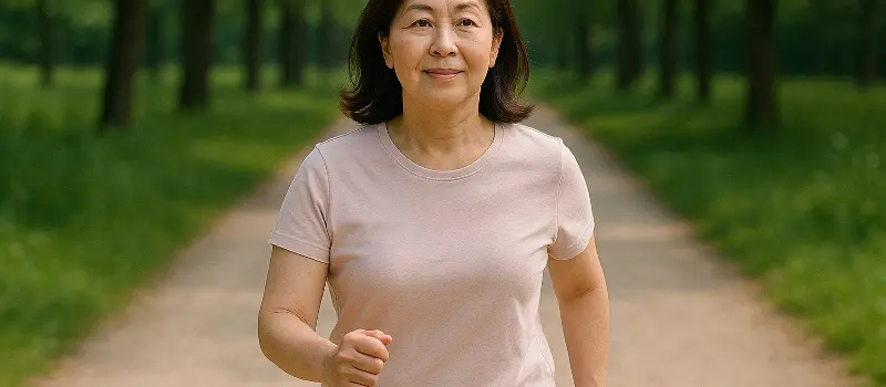 更年期で太ったので運動をする女性