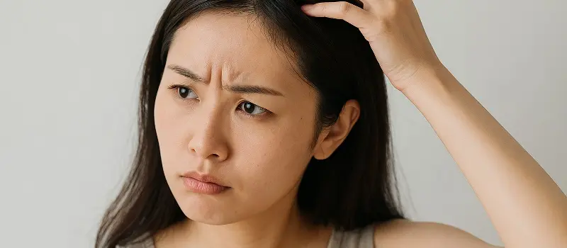 頭皮を気にしている女性