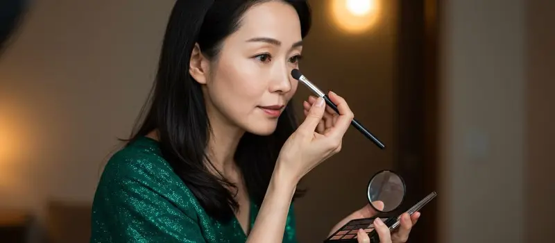 40代のナチュラルメイク中の女性
