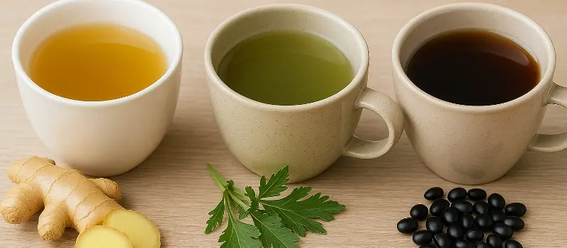 冷え性の原因を改善するショウガ湯・よもぎ茶・黒豆茶
