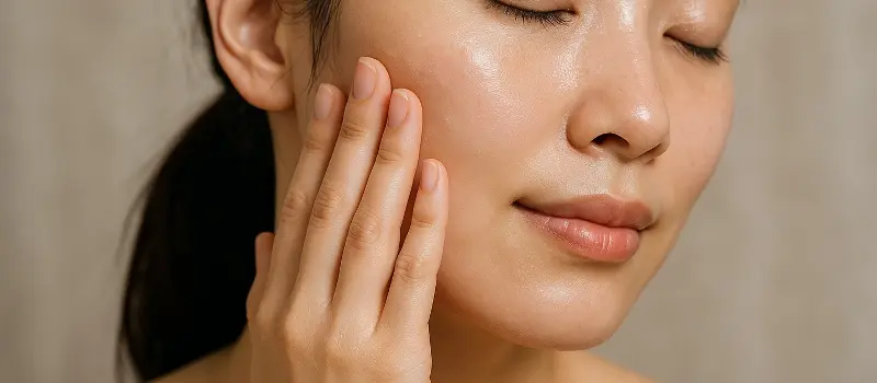 冬の乾燥肌のケアをする女性