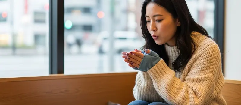 末端が冷えている女性