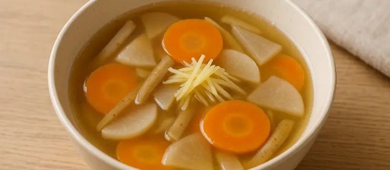 生姜たっぷり根菜スープ