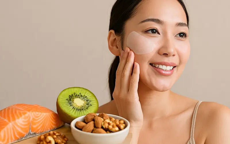 「肌のハリに即効性が期待できる？スキンケア方法とハリにおすすめの食べ物」のアイキャッチ画像