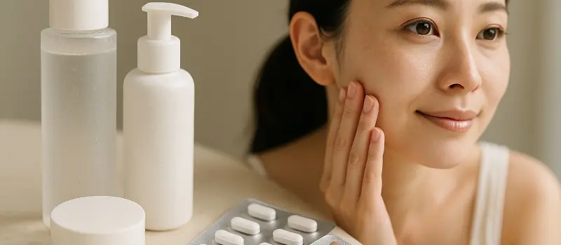 肝斑を消すための化粧品とトラネキサム酸などの内服薬